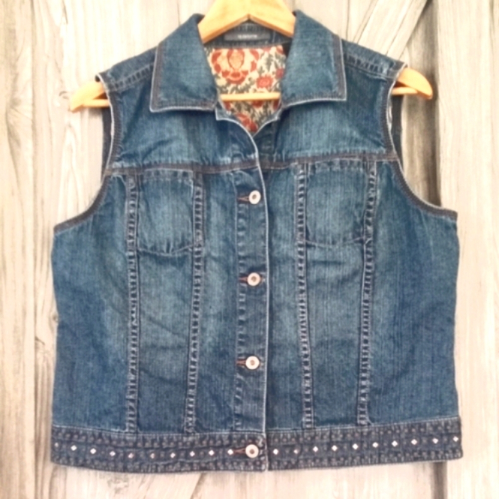 Liz Claiborne Blue Jean Vest L